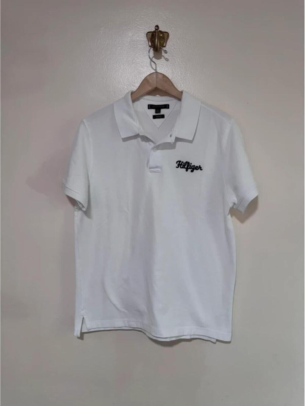 Tommy Hilfiger White Polo‎ with Embroidered Name XL